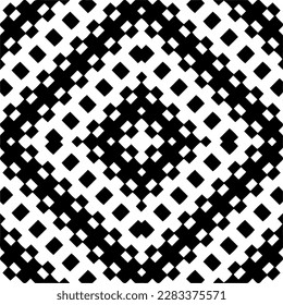 Dark background with abstract shapes. Black and white texture. Seamless monochrome repeating pattern for web page, textures, card, poster, fabric, textile.