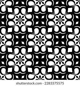 Fondo oscuro con formas abstractas. Textura en blanco y negro. Patrón de repetición monocromo sin inconvenientes para páginas web, texturas, tarjeta, afiche, tela, textil.