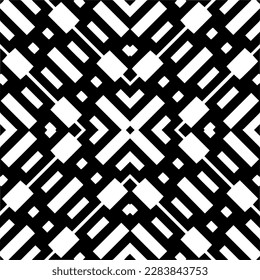 Dunkler Hintergrund mit abstrakten Formen. Schwarz-Weiß-Textur. Nahtlose monochrome Wiederholung Muster für Webseiten, Texturen, Karten, Poster, Gewebe, Textilien.