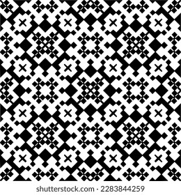 Fondo oscuro con formas abstractas. Textura en blanco y negro. Patrón de repetición monocromo sin inconvenientes para páginas web, texturas, tarjeta, afiche, tela, textil.