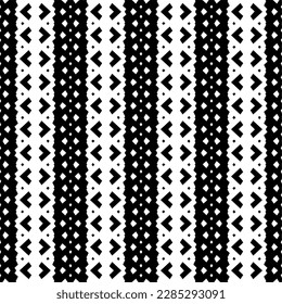 Dark background with abstract shapes. Black and white texture. Seamless monochrome repeating pattern for web page, textures, card, poster, fabric, textile.