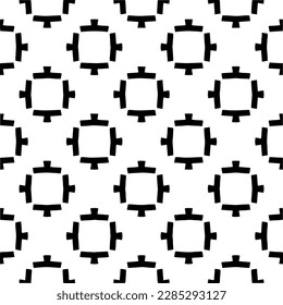 Dark background with abstract shapes. Black and white texture. Seamless monochrome repeating pattern for web page, textures, card, poster, fabric, textile.