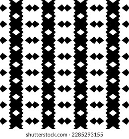 Dark background with abstract shapes. Black and white texture. Seamless monochrome repeating pattern for web page, textures, card, poster, fabric, textile.