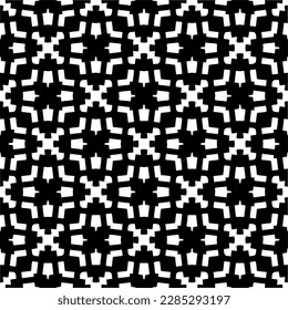 Dark background with abstract shapes. Black and white texture. Seamless monochrome repeating pattern for web page, textures, card, poster, fabric, textile.