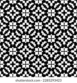 Dark background with abstract shapes. Black and white texture. Seamless monochrome repeating pattern for web page, textures, card, poster, fabric, textile.