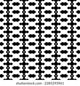 Dark background with abstract shapes. Black and white texture. Seamless monochrome repeating pattern for web page, textures, card, poster, fabric, textile.
