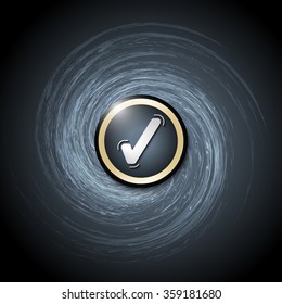 Dark background with abstract spirals and check box
