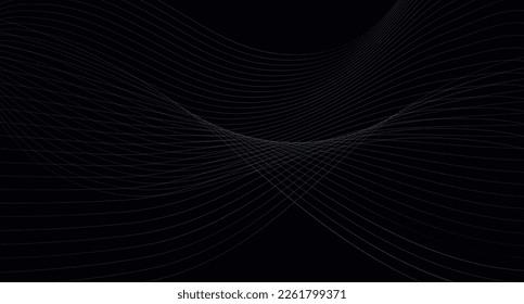 Dark background with abstract wavy lines. backdrop for postcards and banners, for advertising and business, posters, websites and covers, Vector illustration for graphic design
