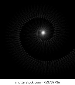 dark background and abstraction white abrasion spiral