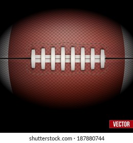 Dark Background of American Football ball isolated. Realistic Vector Illustration.