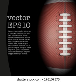 Dark Background of American Football or rugby sports. Theme of list and schedule of players and statistics. Realistic Vector Illustration.