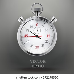 Dark Background with analog stopwatch. Vector illustration