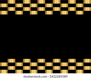 Dark background for banner with horizontal golden checkered frame.