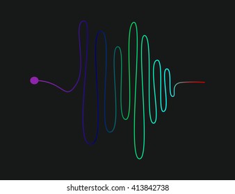 Dark background with beautiful shear digital wave. Vector illustration, eps 10