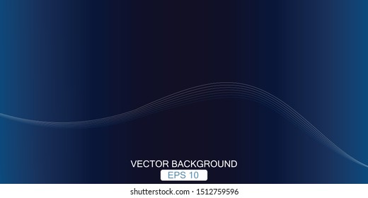 Dark background with dark blue gradient. Modern vector backdrop with blue blend and wave. Template cover, flyer, page or poster.