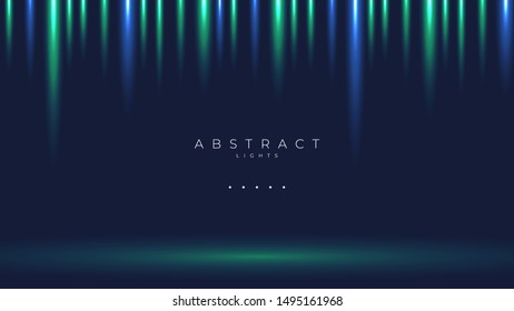 Dark Background with Blue and Green Lights