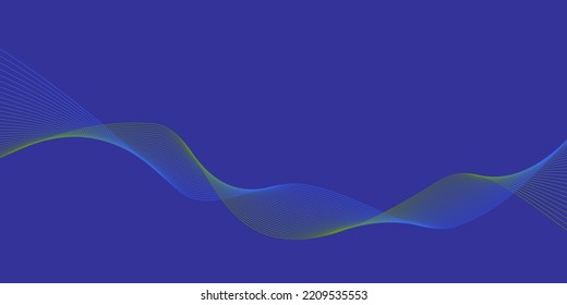 Dark Background Blue Green wave lines Blue Flowing waves Abstract digital equalizer sound wave Flow. Line Vector illustration for tech futuristic innovation concept background Graphic design EPS 10