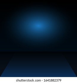 Dark background with blue light effect, vector illustration.