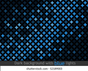 Dark background with blue lights