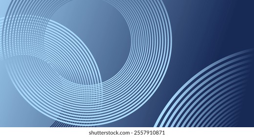 dark background blue line circles. shiny blue geometric circle lines background. Blue abstract background with glowing circles. Rotating circular line pattern. Geometric spiral. Rotating elements. Mod