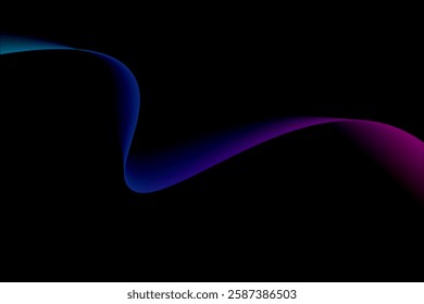 dark background with blue to pink gradient abstract waves