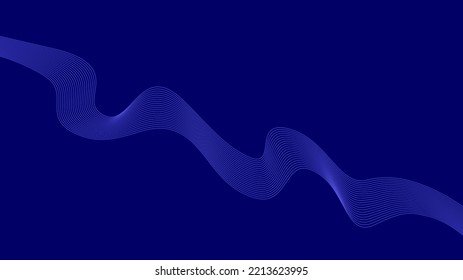 Dark background Blue wave lines. Flowing blue waves design Abstract digital wave. Flow. Line Vector illustration for tech futuristic innovation concept modern Background Graphic design EPS10  Curve