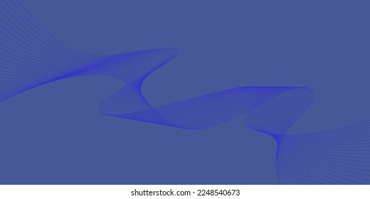 Dark background Blue wave lines. Flowing waves design. Abstract digital equalizer sound wave. Flow. Dim Blue Line Vector illustration for tech futuristic innovation concept background. Graphic design 