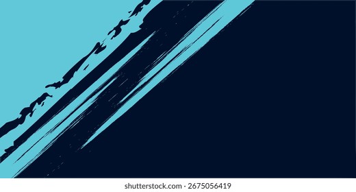 Fondo oscuro con arañazos de grunge abstracto azul brillante. Concepto de fondo de textura grunge moderno minimalista. Ilustración vectorial.
