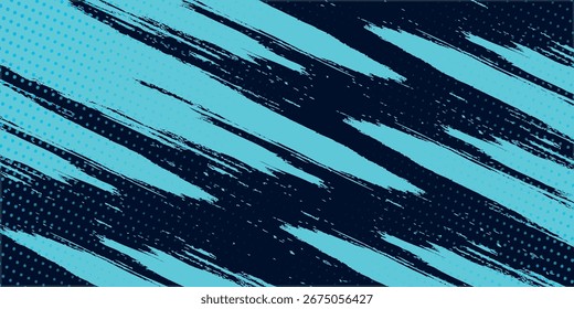 Fondo oscuro con arañazos de grunge abstracto azul brillante. Concepto de fondo de textura grunge moderno minimalista. Ilustración vectorial. EPS. 3