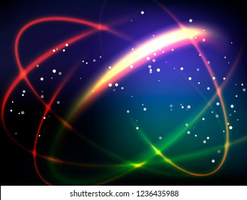 Dark background with bright light blurred spots. The illustration contains transparency and effects. EPS10
