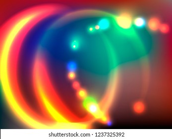 Dark background with bright light blurred spots. The illustration contains transparency and effects. EPS10