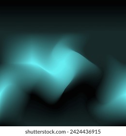 Dark background with a central, glowing turquoise wave. Abstract, ethereal, mysterious. 