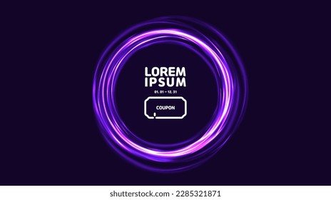 a dark background and circled purple light.fluid abstract background