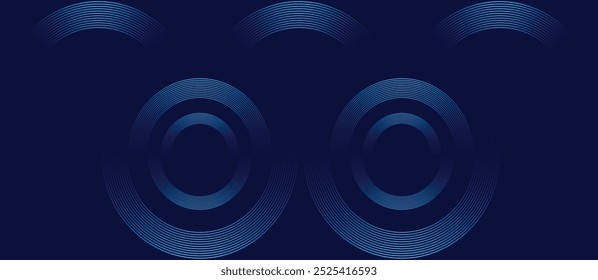 A dark background with circles and a blue background