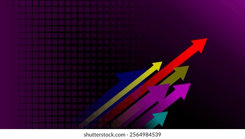 dark background with color arrows 