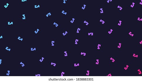 Dark background with colored gradient melodies on it. Background in the style of a popular social network. Vector illustration
