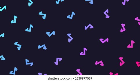 Dark background with colored gradient zigzags on it. Background in the style of a popular social network. Vector illustration