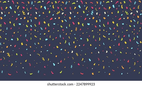 Fondo oscuro con confetti colorido en caída, vector eps10 ilustración