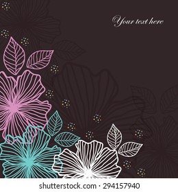 Dark background of colorful flowers
