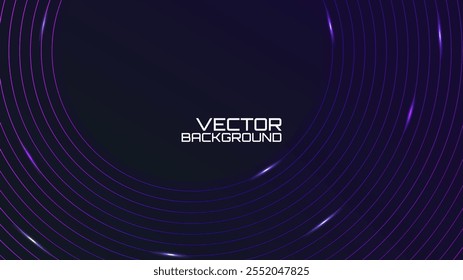 Fundo escuro com linhas de néon gradiente colorido. Ilustração vetorial. Design para papel de parede, banner, fundo. 