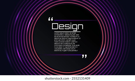 Fundo escuro com linhas de néon gradiente colorido. Ilustração vetorial. Design para papel de parede, banner, fundo. 