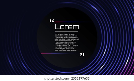 Fundo escuro com linhas de néon gradiente colorido. Ilustração vetorial. Design para papel de parede, banner, fundo. 
