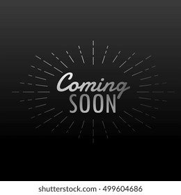 dark background with coming soon text with line rays