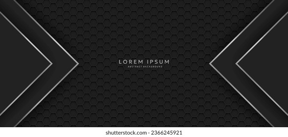 The dark background consists of reflective metallic lines. hexagonal metal texture background