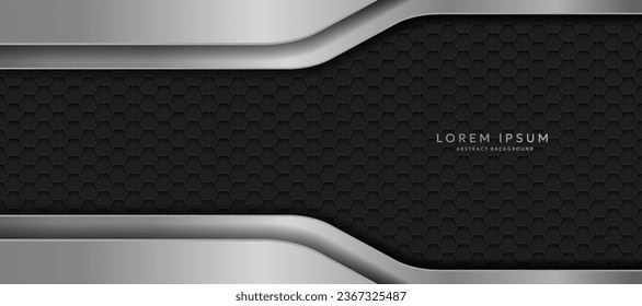 The dark background consists of reflective metallic lines. hexagonal metal texture background