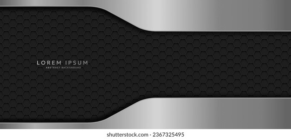 The dark background consists of reflective metallic lines. hexagonal metal texture background