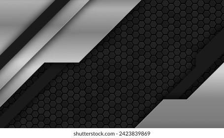 El fondo oscuro consiste en líneas metálicas reflectantes. fondo de textura de metal hexagonal