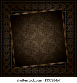 Dark Background with decorative border. Vector illustration