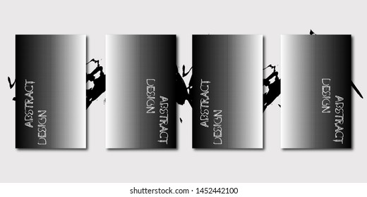 Dark background design. Black and white cover for banners and posters