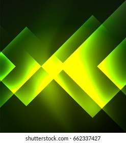Dark background design with shiny glowing effects, lines and glass squares